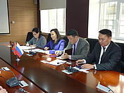 Встреча делегации с начальником отдела международных отношений Министерства образования, науки, культуры и спорта Монголии Э. Энх Амгалан